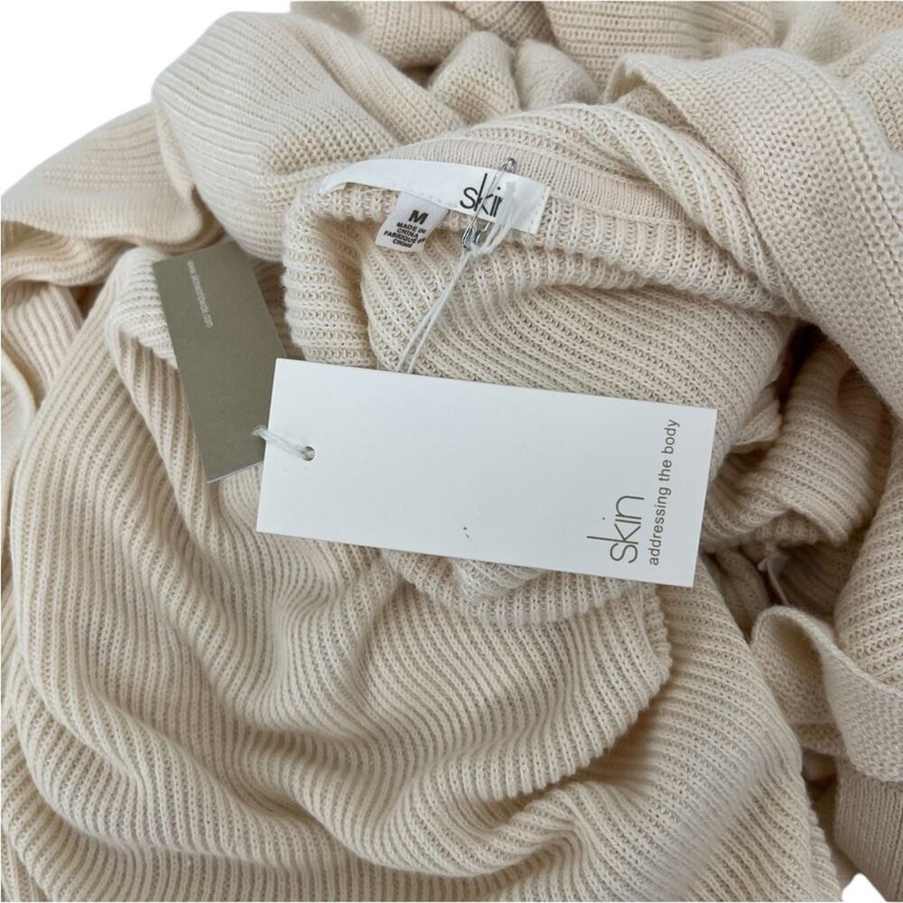 Skin Kamilah Wrap Cardigan Cream Knit Top Women’s Medium New With Tags Luxury - Picture 9 of 11